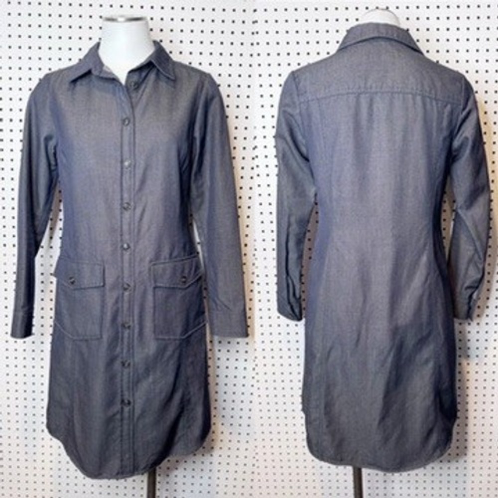 Pendleton | Blue Denim Inspired 100%‎ Virgin Wool Long Sleeve Shirt Dress Small